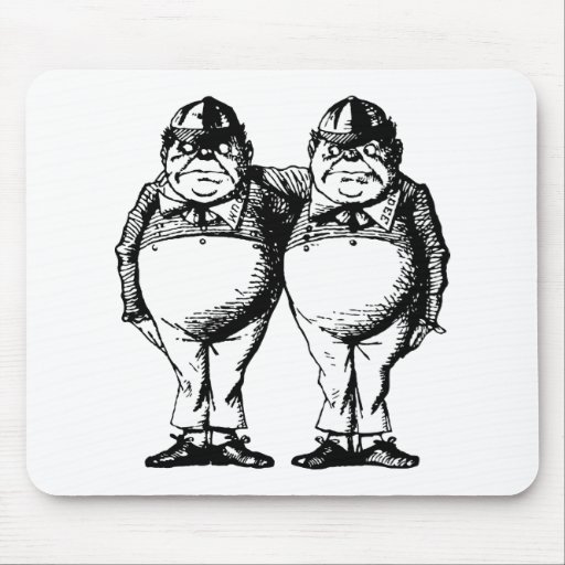 Tweedle Dee and Tweedle Dum Inked Mousepads