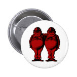 Tweedle Dee and Tweedle Dum Inked Red Fill Button