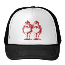 Tweedle Dee and Tweedle Dum Inked Red Mesh Hat