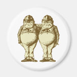 Tweedle Dee and Tweedle Dum Inked Sepia Fridge Magnets