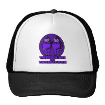 Tweedle Dee and Tweedle Dum Logo Purple Trucker Hat