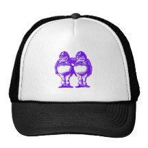 Tweedle Dee & Tweedle Dum in Purple Pink Mesh Hat