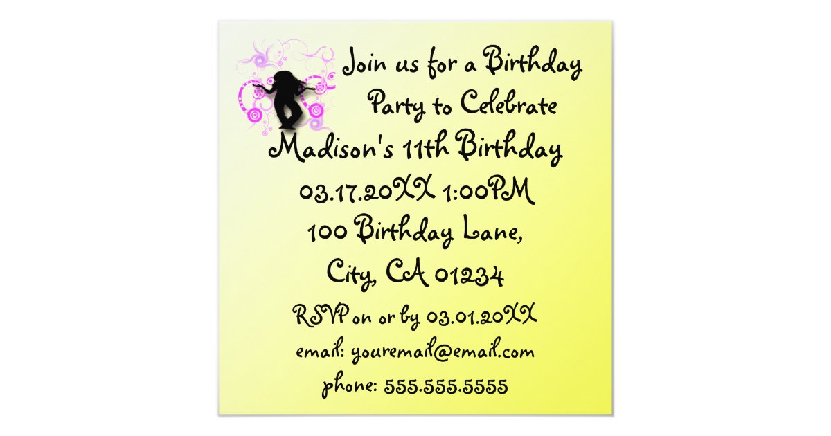 Tween Girl's Birthday Party Invitations | Zazzle