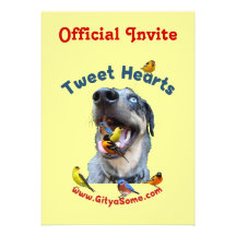 Tweet Hearts Bird Dog Custom Invite