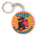 Tweet Revolution Twitter Mao Bird Key Chain