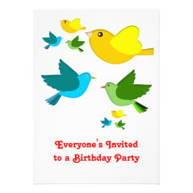 Tweet Trio Birthday Party Invitation