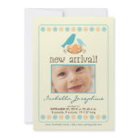 Tweet Tweet 5x7" Birth Announcement (aqua) invitations