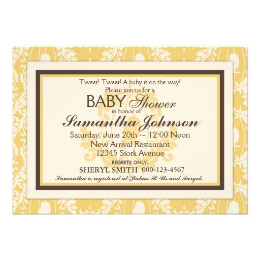 Tweet Tweet Baby Invitation Card
