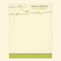 Tweet! Tweet! Custom Flat Note Cards (lime green) invitations