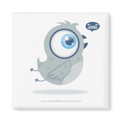 Tweeting bird magnet by HTticket