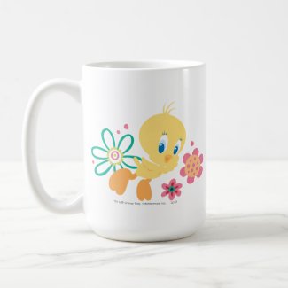 Tweety Green Line Flower mug