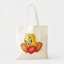 Tweety Holding Heart Tote Bags