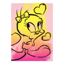 Tweety With Hearts Personalized Invitation
