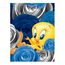 Tweety With Roses Post Card