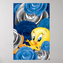 Tweety With Roses Poster