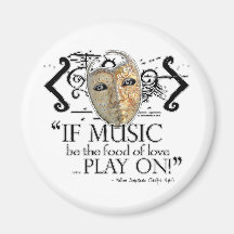 Twelfth Night Music Quote Fridge Magnets
