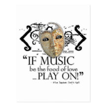 Twelfth Night Music Quote Post Card
