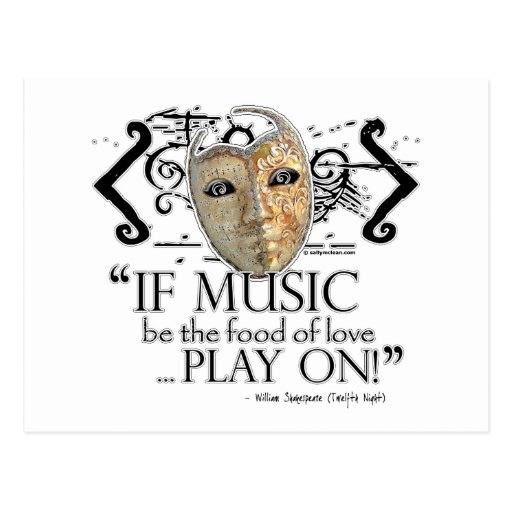 Twelfth Night Music Quote Post Cards