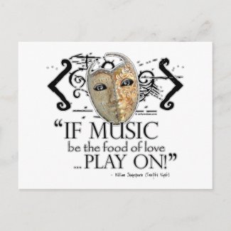 Twelfth Night Music Quote postcard