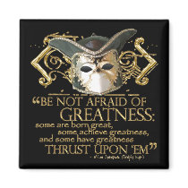 Twelfth Night Quote (Gold Version) Fridge Magnets
