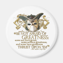 Twelfth Night Quote (Gold Version) Refrigerator Magnet