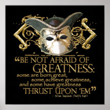 Twelfth Night Quote (Gold Version) Posters