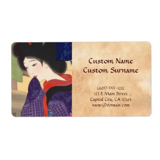 Twelve Aspects of Fine Women, Noren Terukata Ikeda Custom Shipping Label