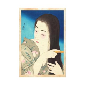 Twelve Aspects of Women, Hair Combing Kotondo Gallery Wrap Canvas