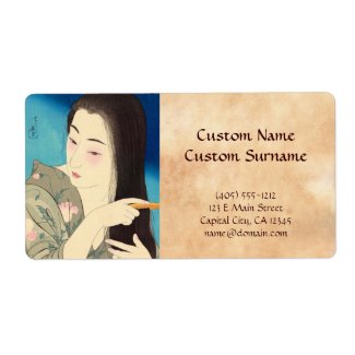 Twelve Aspects of Women, Hair Combing Kotondo Custom Shipping Label