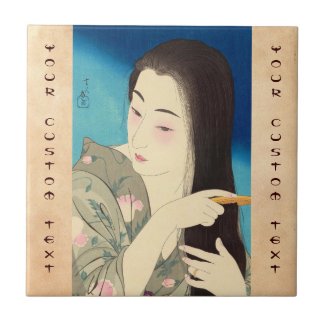 Twelve Aspects of Women, Hair Combing Kotondo Ceramic Tiles