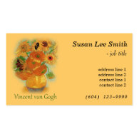 Twelve Sunflowers by Vincent van Gogh. Yellow Business Cards