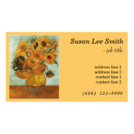 Twelve Sunflowers by Vincent van Gogh. Yellow Business Card