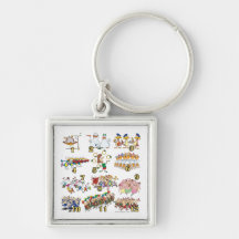 twelves days christmas song cartoon key chains