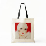 Twenties Beauty in White and Red bag