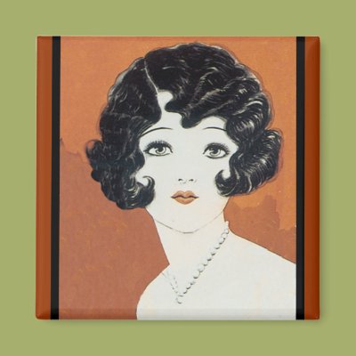 Twenties Brunette Magnet Zazzle_magnet