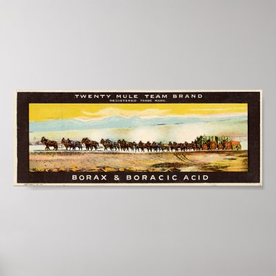 Vintage Twenty Mule Team Borax Poster