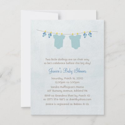 Twice As Nice Baby Boy Shower Invitations