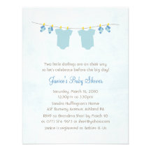 Twice As Nice Baby Boy Shower Invitations