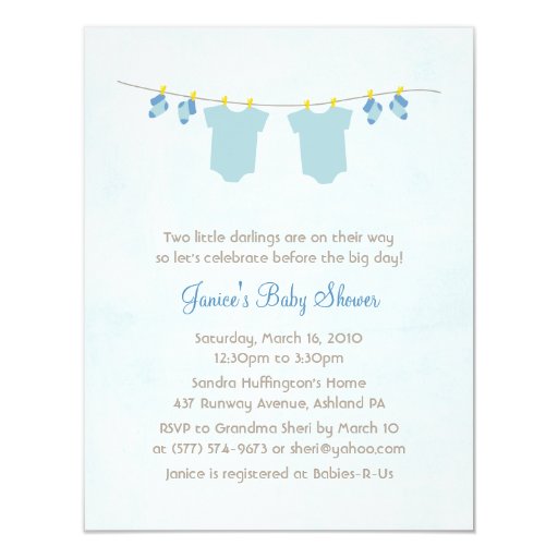 Twice As Nice Baby Boy Shower Invitations Zazzle