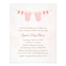 Twice As Nice Baby Girls Shower Invitations