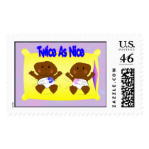 Twice As Nice Twins Baby Shower Postage stamps