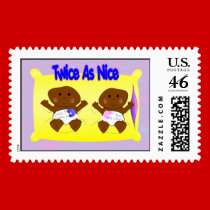 Twice As Nice Twins Baby Shower Postage postage