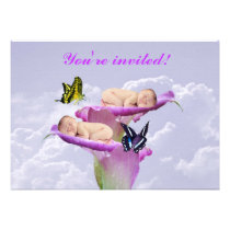 Twice the joy with baby twins shower invitation invitations