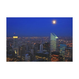 Twilght: Moonrise over the East River, NYC Gallery Wrap Canvas