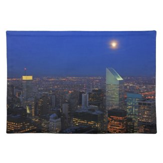 Twilght: Moonrise over the East River, NYC Place Mat