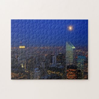 Twilght: Moonrise over the East River, NYC Puzzles