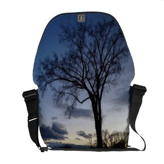 Twilight At The Tree In Winter Messenger Bag rickshaw_messengerbag