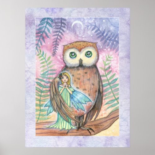 Twilight Companions Owl and Fairy Print print