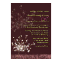 Twilight Dandelion Floral Formal Wedding Invites
