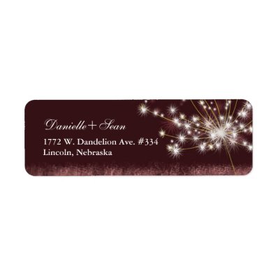 Twilight Dandelion Modern Wedding Label